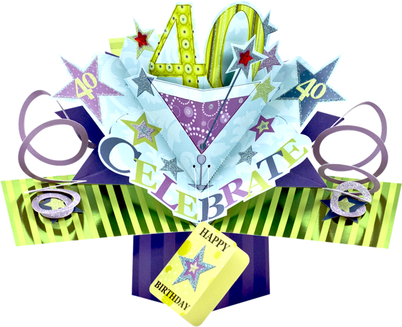 1 X The Original Pop Ups - 023 - 40th Birthday - Greeting (800x651), Png Download
