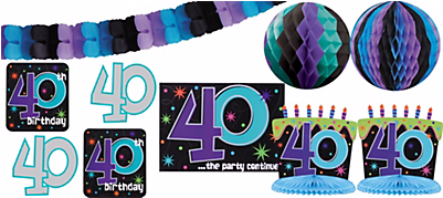 40th Birthday Decorating Kit - Party (400x414), Png Download