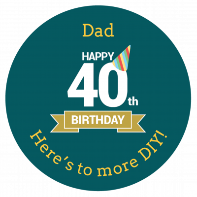 Happy 40th Birthday - Circle (400x400), Png Download