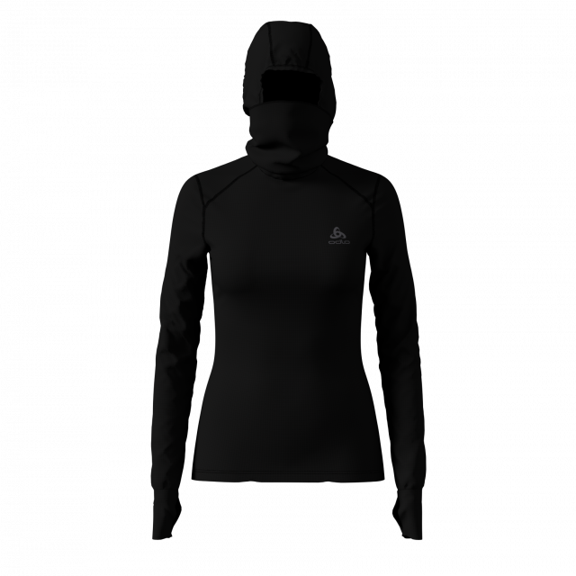 Odlo Womens Long Sleeve Crew With Face Mask - Hoodie (640x640), Png Download
