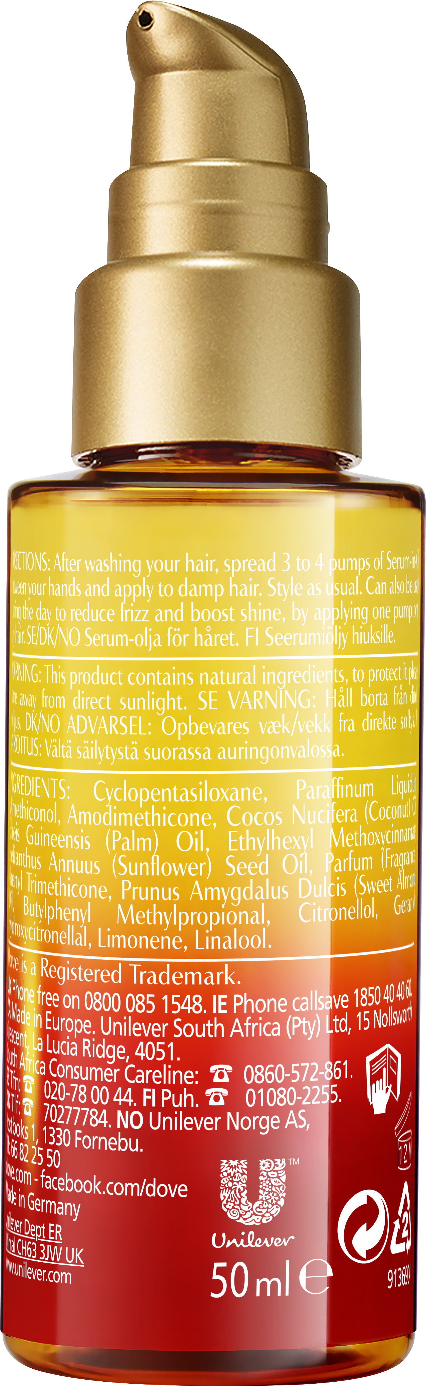 Dove Advanced Hair Series Serum-in-oil Regenerative (5000x5000), Png Download