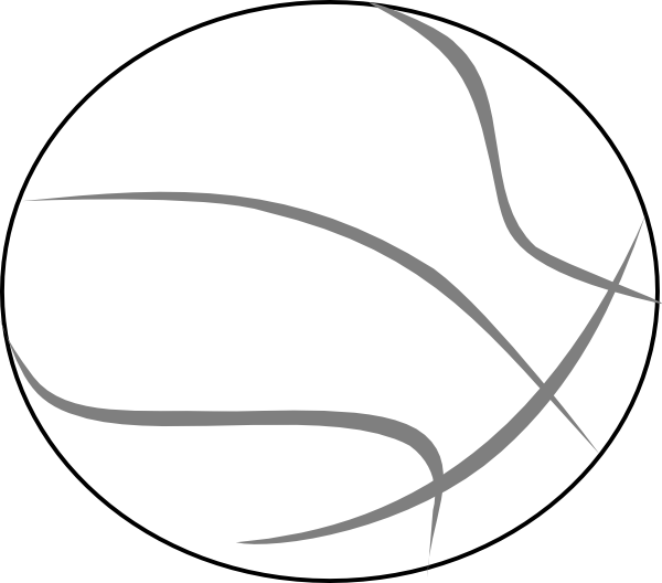 How To Set Use Basketball Grey Outline Svg Vector - Basketball Clipart Black And White (600x528), Png Download