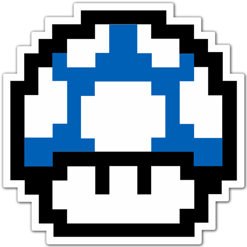 Car & Motorbike Stickers - Super Mario Mushroom 2d (500x499), Png Download