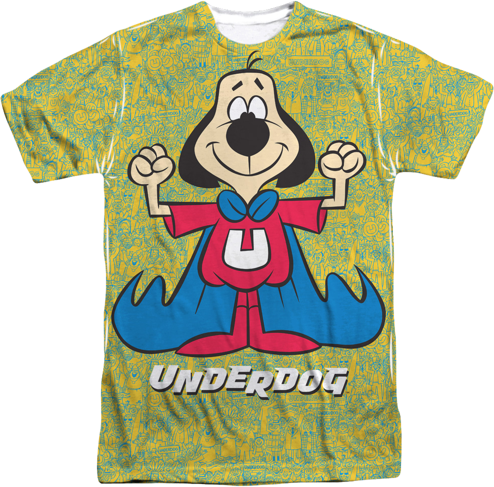 Underdog Sublimation T-shirt - Underdog Cartoon Comedy Superhero Tv Series Super Flex (977x963), Png Download