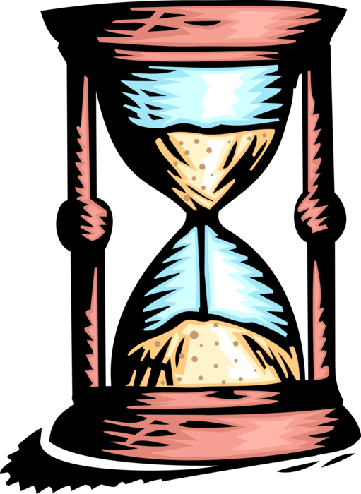 Vector Illustration Of Hourglass Or Sandglass, Sand - Hour Glass Half Full (511x700), Png Download