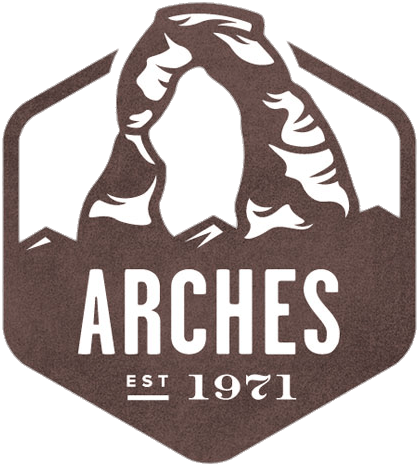 Arches National Park Stamp - Arches National Park Logo (510x556), Png Download
