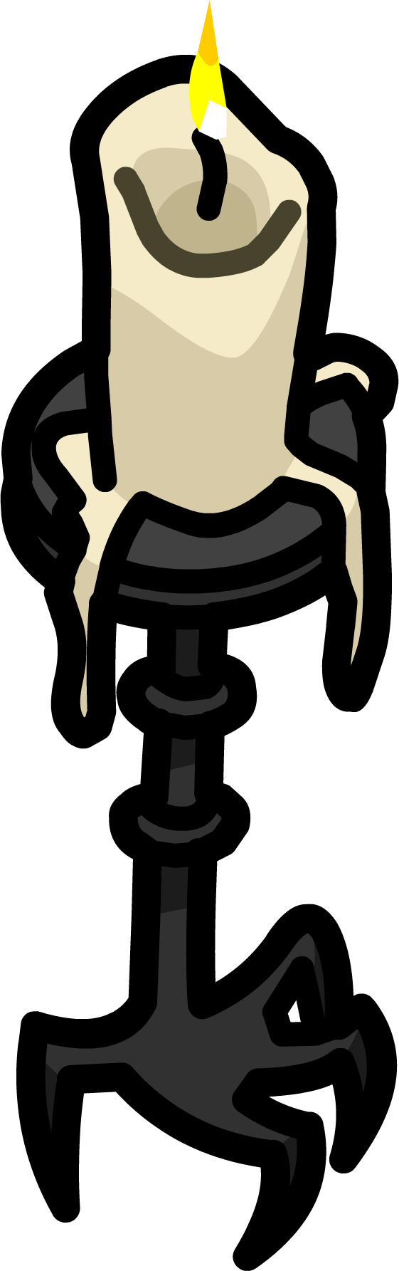 Gothic Candle Holder For Infobox - Club Penguin Candle (561x1785), Png Download