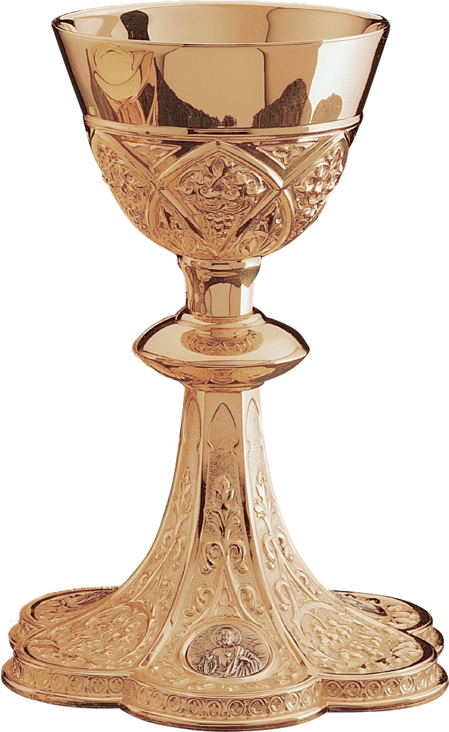 Metal Ware & Accessories - Brass Goldplated Chalice (5060) S/p Medallions, (838x1600), Png Download