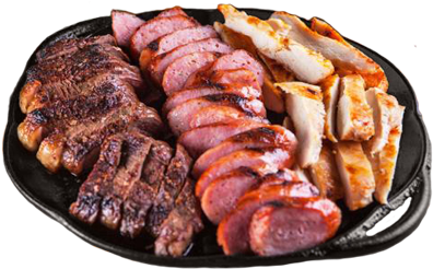 Churrasco Na Brasa - Prato De Churrasco Png (610x270), Png Download