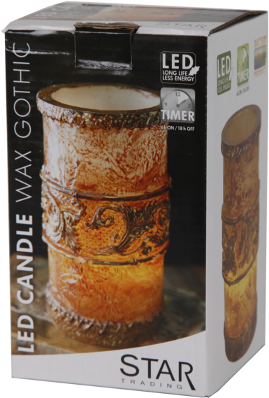 Led Pillar Candle Gothic - Battery-operated Led String Lights Houses (600x600), Png Download