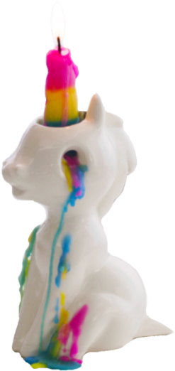 Unicorn Candle Cries Wax (400x548), Png Download