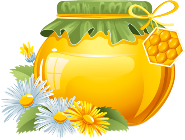Tubes Pots De Miel En Png - Bee Flower Honey Png (600x454), Png Download