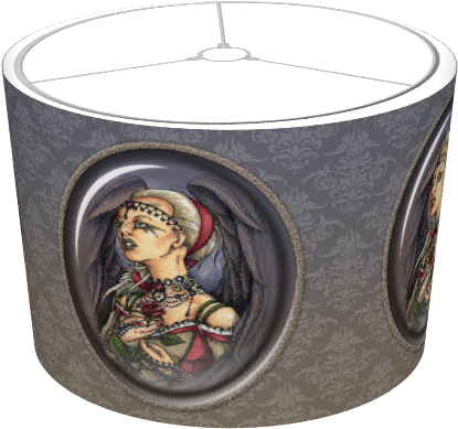 Gothic Angel Portrait - Lampshade (674x516), Png Download