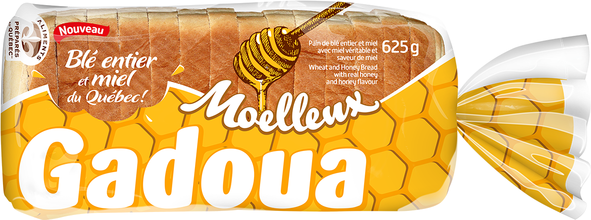 Pain De Blé Entier Et Miel - Gadoua Moelleux Thick Slice Whole Wheat Bread (1183x450), Png Download