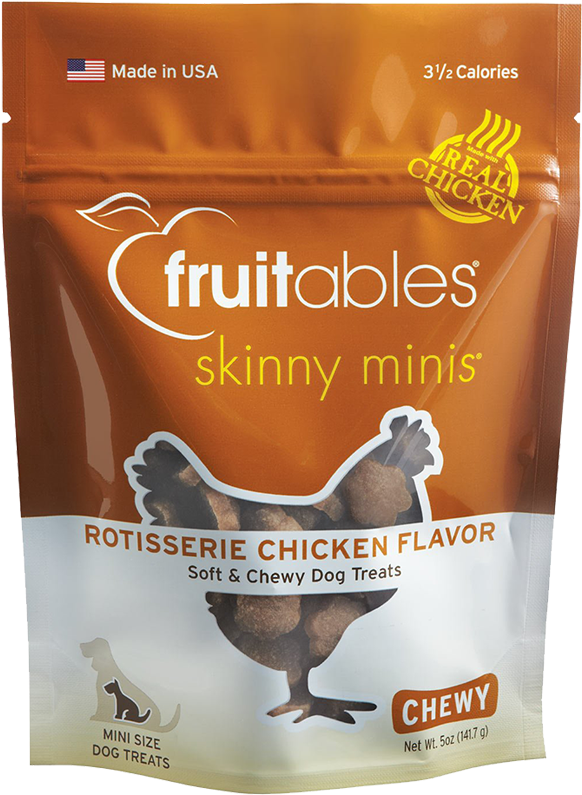 Fruitables Rotisserie Chicken Flavor Soft & Chewy Treats - Fruitables Skinny Minis Dog Treats Apple Bacon - 12 (1000x1000), Png Download