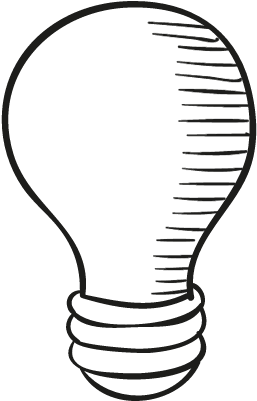 Drawed Light Bulb Vector - Incandescent Light Bulb (400x400), Png Download