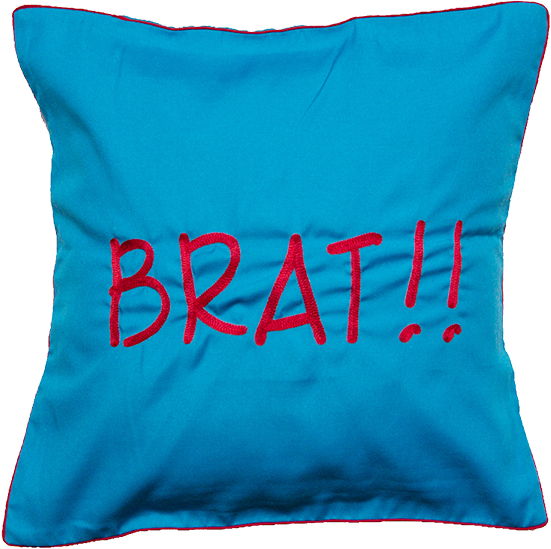 Brat Blue Cushion Cover - Cushion (551x549), Png Download