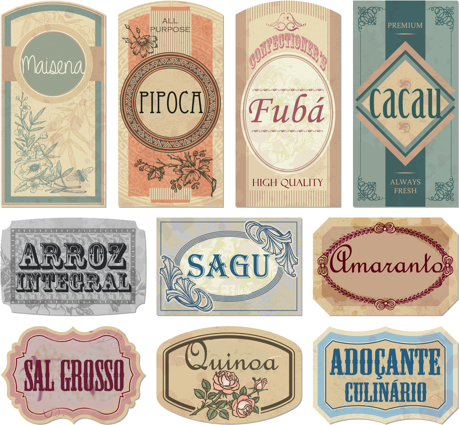 O Blog Da Mari - Vintage Labels (1600x1600), Png Download