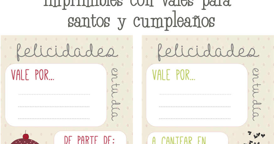 Vale De Regalo De Cumpleaños Para Imprimir (874x459), Png Download