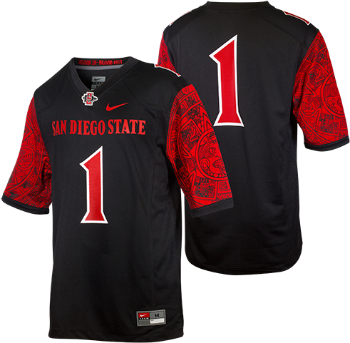 Black Sdsu Football Jersey (500x500), Png Download