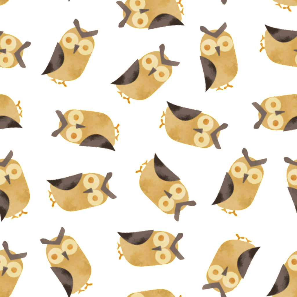 Yellow Owl Cartoon Background - Portable Network Graphics (1024x1024), Png Download