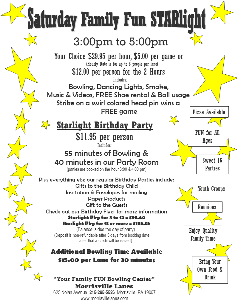 We Also Offer Great Starlight Bowling Party Package - Circle (801x1015), Png Download