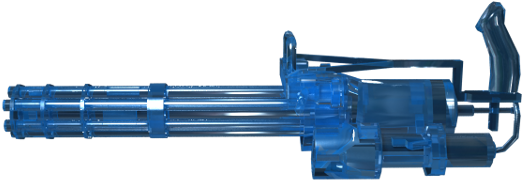 Gatling Gun Blue Crystal - Gatling Gun (600x338), Png Download