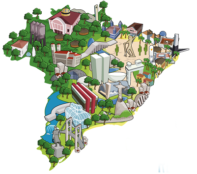 Mapa Do Turismo - Festooned: Tales From The Southern Hemisphere (411x423), Png Download