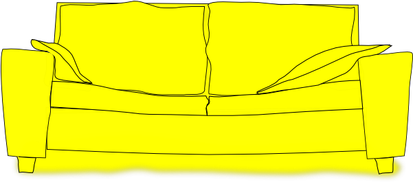 Original Png Clip Art File Yellow Couch Svg Images (600x506), Png Download