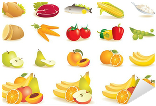 Food Icons Set - Imagenes De Frutas Verduras Y Carne (400x400), Png Download