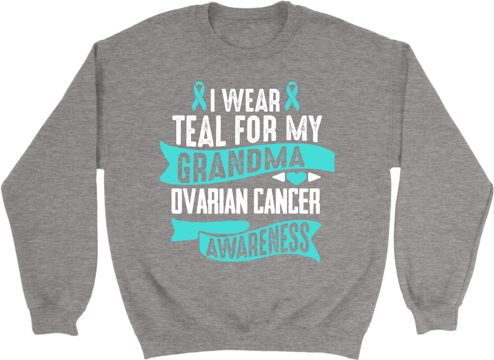 I Wear Teal For My Grandma Ovarian Cancer Awareness - Raescustomdecals I Don't Kneel, I Stand Tall & (1024x1024), Png Download