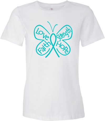 Ovarian Cancer Butterfly Women's Fashion T-shirts - Lyme Disease Rectangle Magnet (480x480), Png Download
