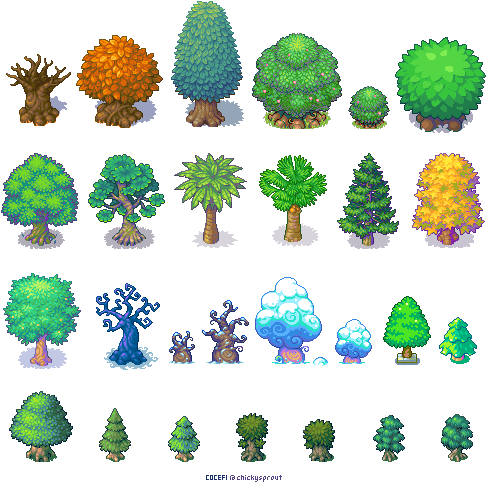 22 Feb - Pixel Trees (500x500), Png Download