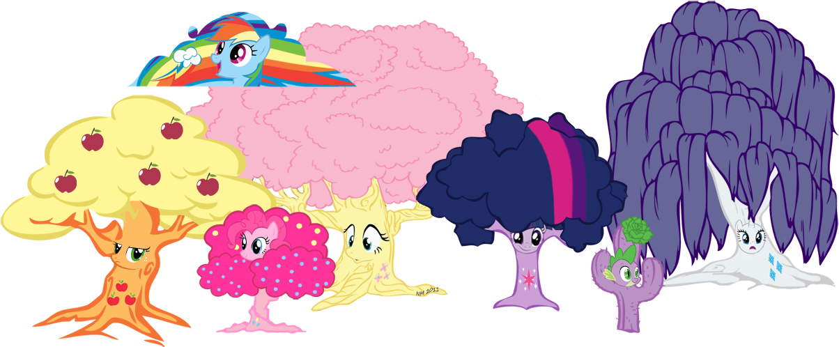 Pony Trees - My Little Pony Tree (1250x541), Png Download