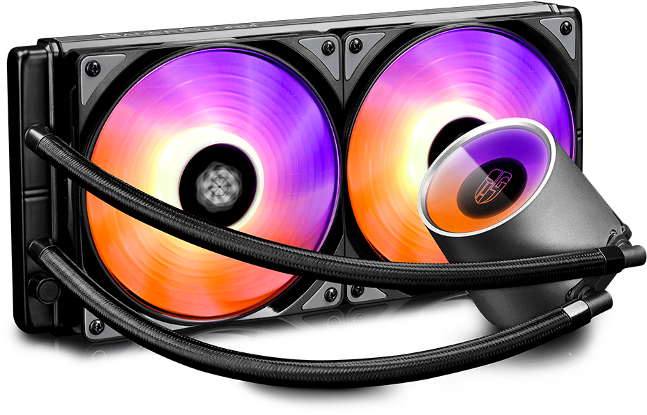 Its Ultra Large, Pure Copper Cpu Block And Its Optimized - Deepcool Captain 240ex Rgb Liquid Cooler (1095x627), Png Download