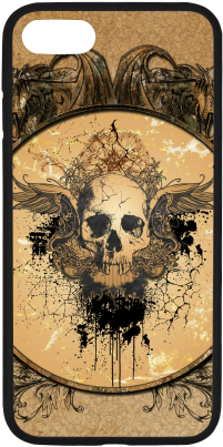 Awesome Skull With Wings And Grunge Rubber Case For - Awesome Skull With Wings Oval Ornament (500x500), Png Download