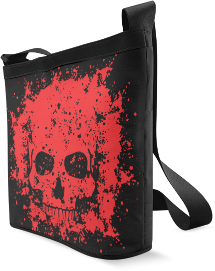 Grunge Skull Print Casual Canvas Crossbody Bag Multi-function - Messenger Bag (800x800), Png Download