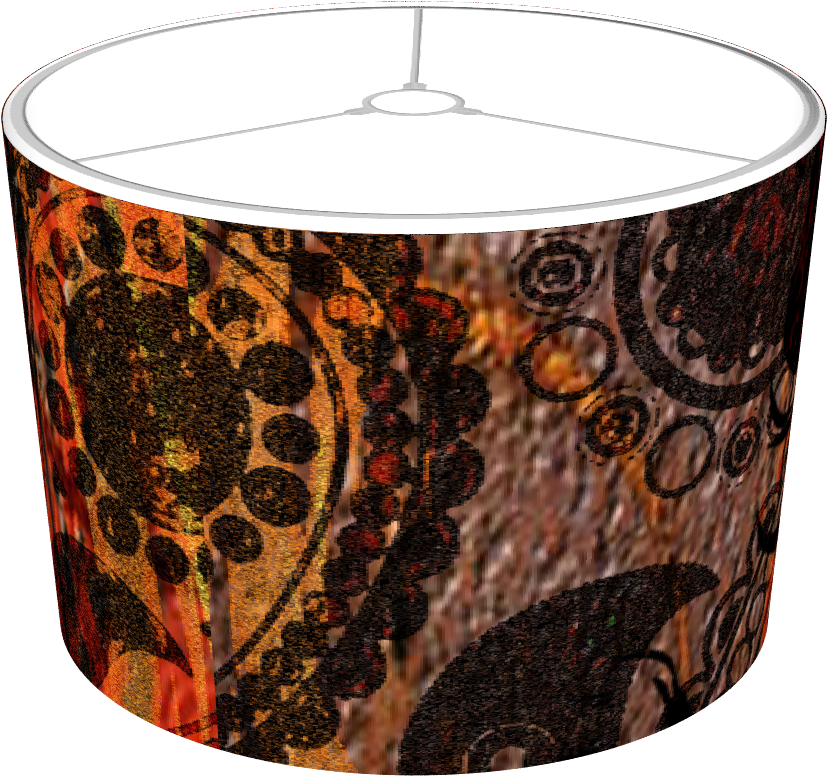 Angry Skull Emerging From Grunge Paisley And Fire - Lampshade (1348x1032), Png Download