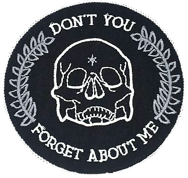 Vaporwave Aesthetic Grunge Black Tumblr Skull Words - Embroidered Patch (606x572), Png Download