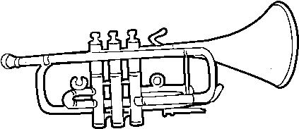 Dibujo De Trompeta Baja Para Colorear - Trompete Desenho (600x470), Png Download