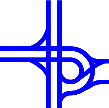 Intercambio En Trompeta Con Salida Añadida Vertical - Autopista Icono (391x391), Png Download