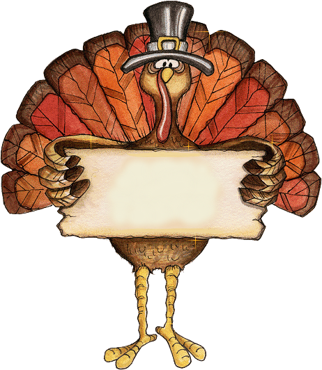 Thanksgiving Label Of Placecard - Thanksgiving Turkey Cartoon (462x532), Png Download