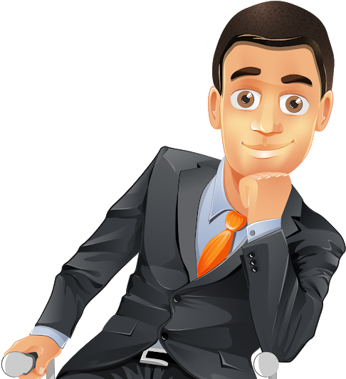 Photo - Businessman Sitting On Chair Vector Png (530x532), Png Download