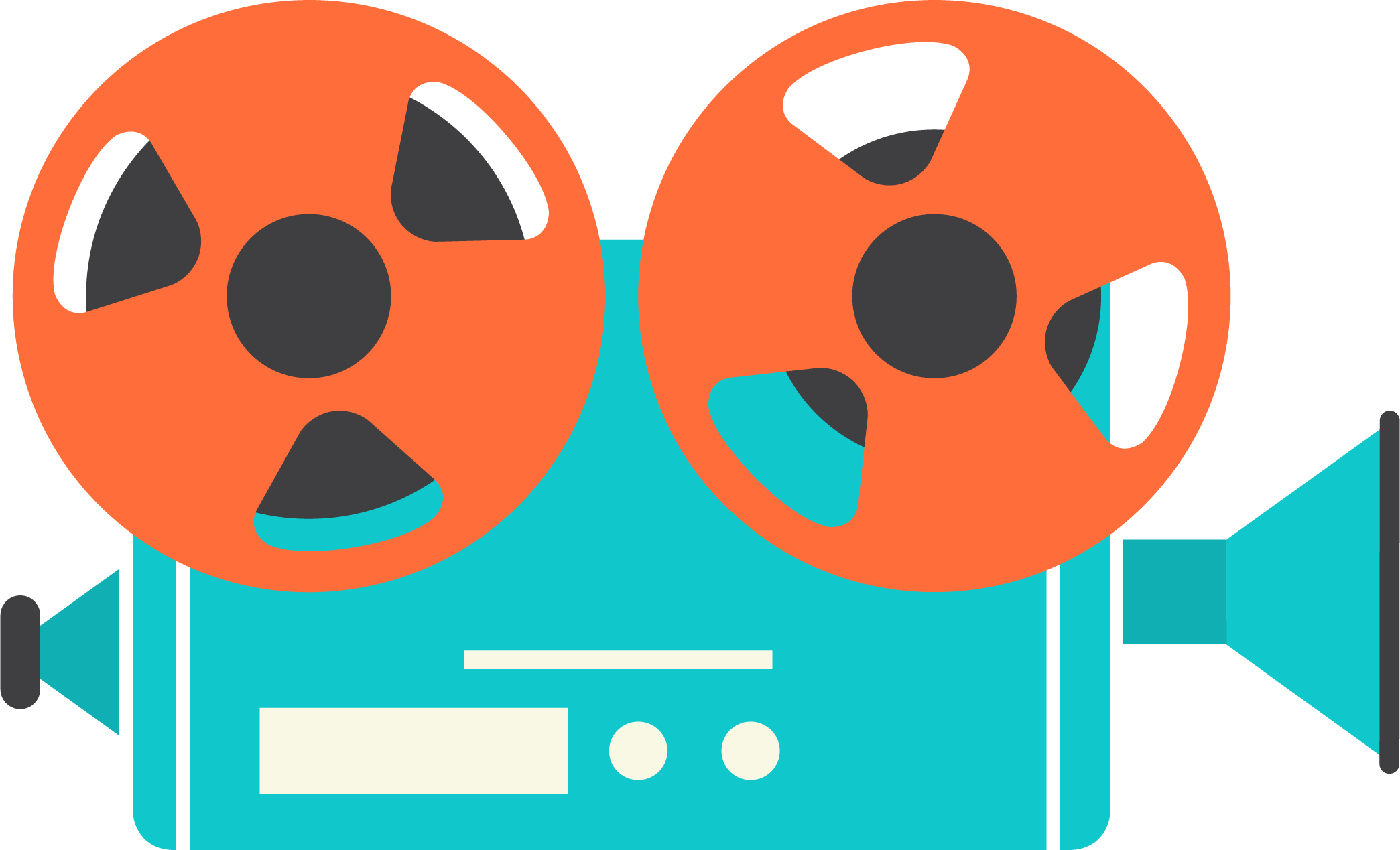 Video Camera Clipart Film Showing - Video Camera Png Vector (2089x1269), Png Download