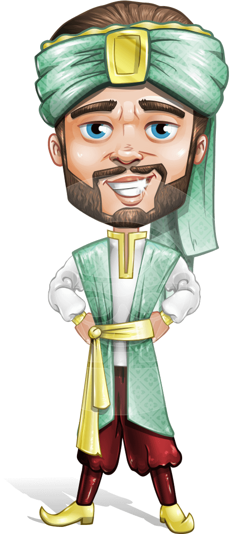 Confident Businessman Vector Male Character - Male Arabic Characters Cartoon (691x1060), Png Download