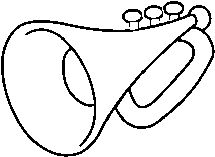 Dibujo De Una Trompeta Para Colorear - Trumpet (600x470), Png Download