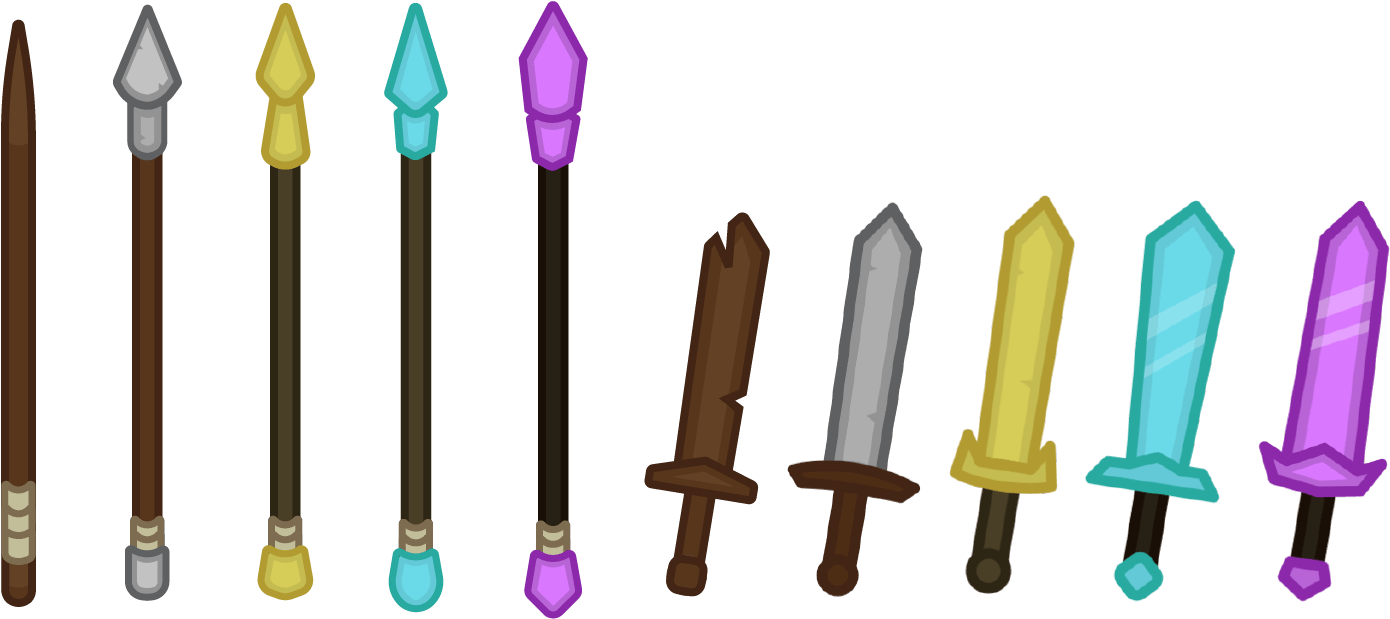 Redesigned Swords And Spears - Starve Io Amethyst Sword (1449x618), Png Download