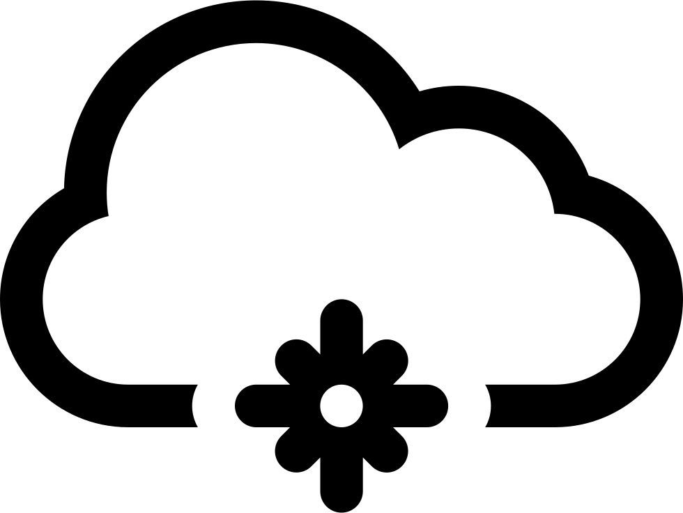 Snowflake In A Cloud Svg Png Icon Free Download - Sun And Fog Clipart Black And White (980x736), Png Download
