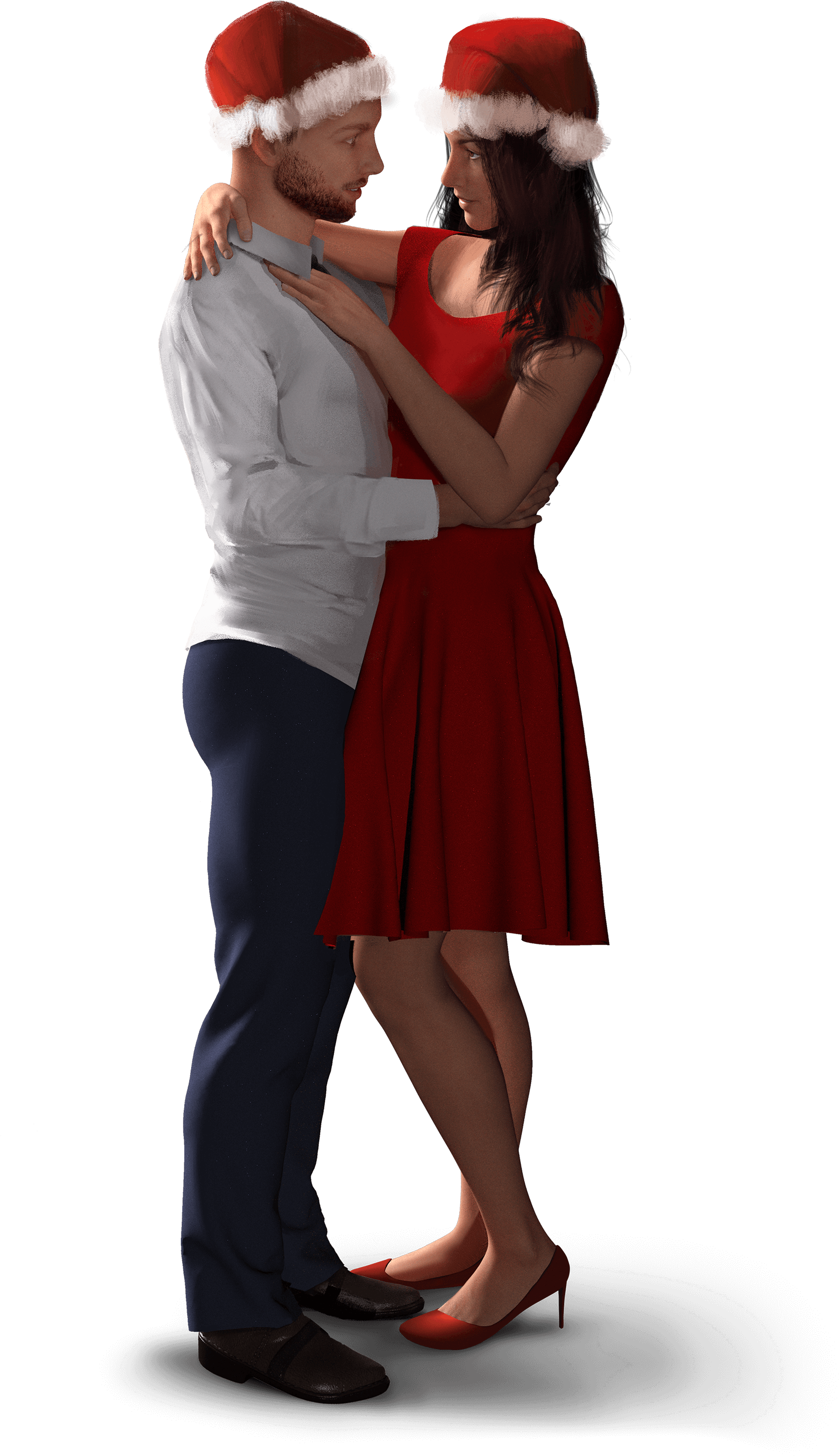 Kamorii Christmas Couple - Hug (2000x3102), Png Download