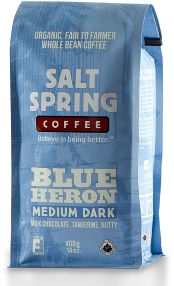 Blue Heron Coffee - Salt Spring Coffee Blue Heron Medium Dark Roast (600x600), Png Download